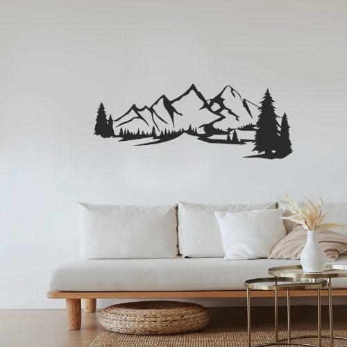 Décor Murale Métal Montagne