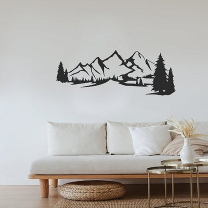 Décor Murale Métal Montagne
