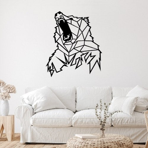 Décoration murale tête d'ours géométrique